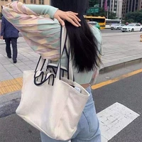 korean canvas shopper handbags for women simple large casual ladies tote big weekend female shoulder bags work brand designer