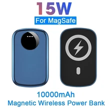 10000mAh Magsafe Magnetic Wireless Power Bank Mobile Phone External Battery 15W For iphone 13 12 Pro Max 13 pro Mini Powerbank