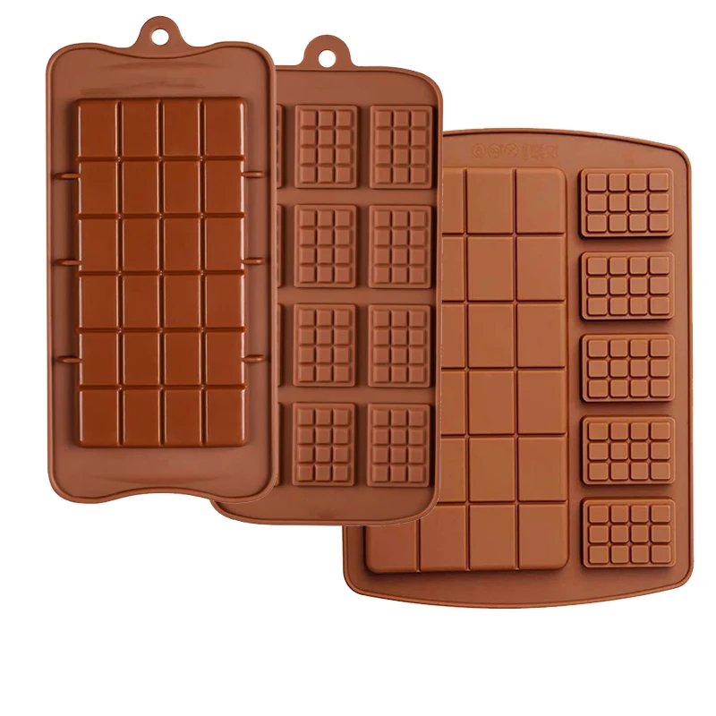 

3 Pack Silicone Break Apart Chocolate Mold Candy Protein Engery Bar Mould For Pralines Caramels Ganache