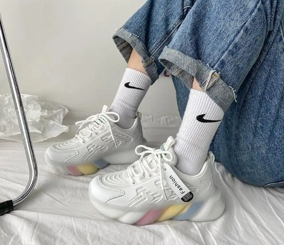 

New women's sports shoes fashion Ms board shoes thick-soled increased travel shoes women sports shoes outdoor running shoes