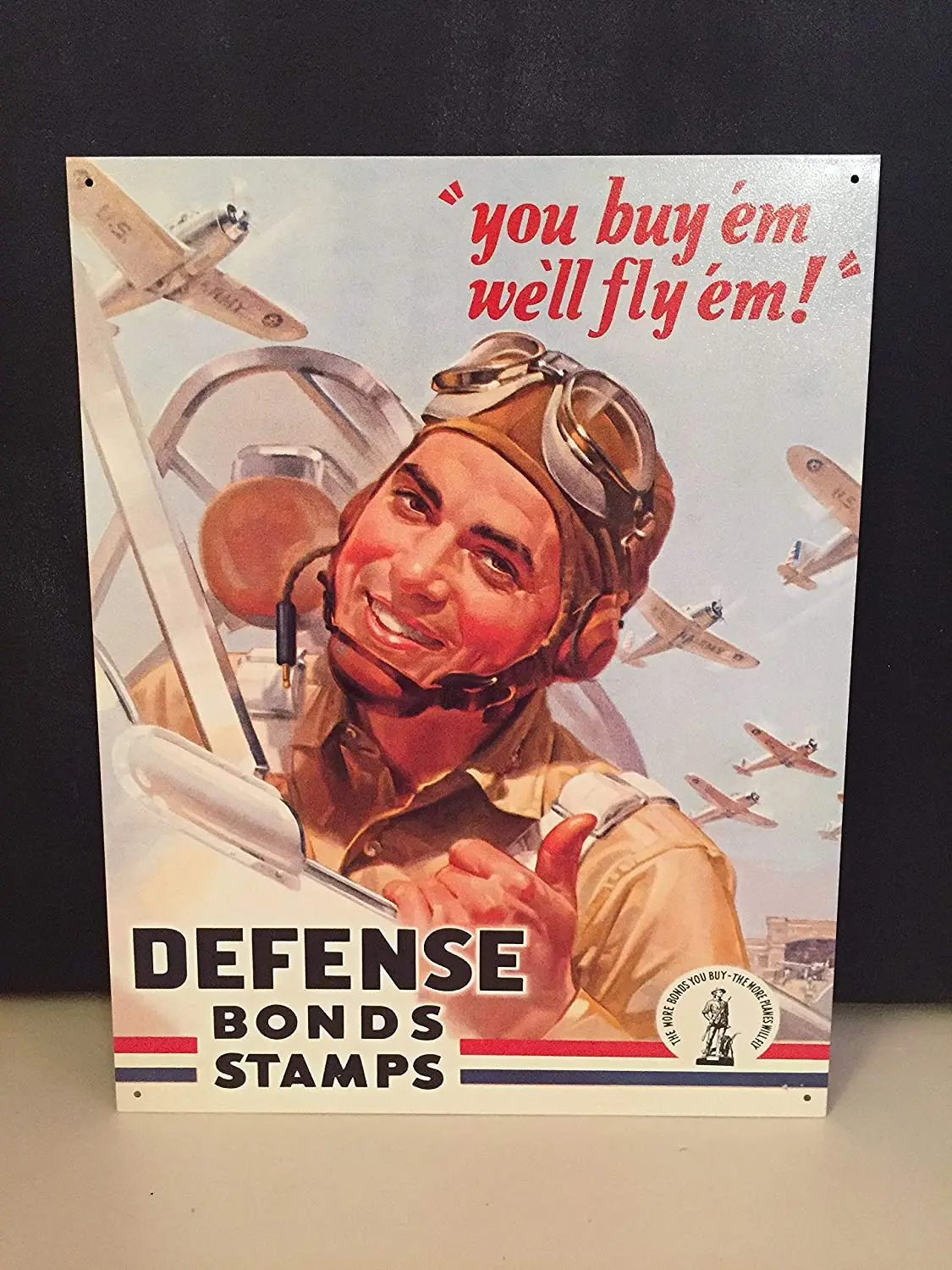 

Defense Bonds Stamps Vintage Reproduction Metal Sign 12" x 8"