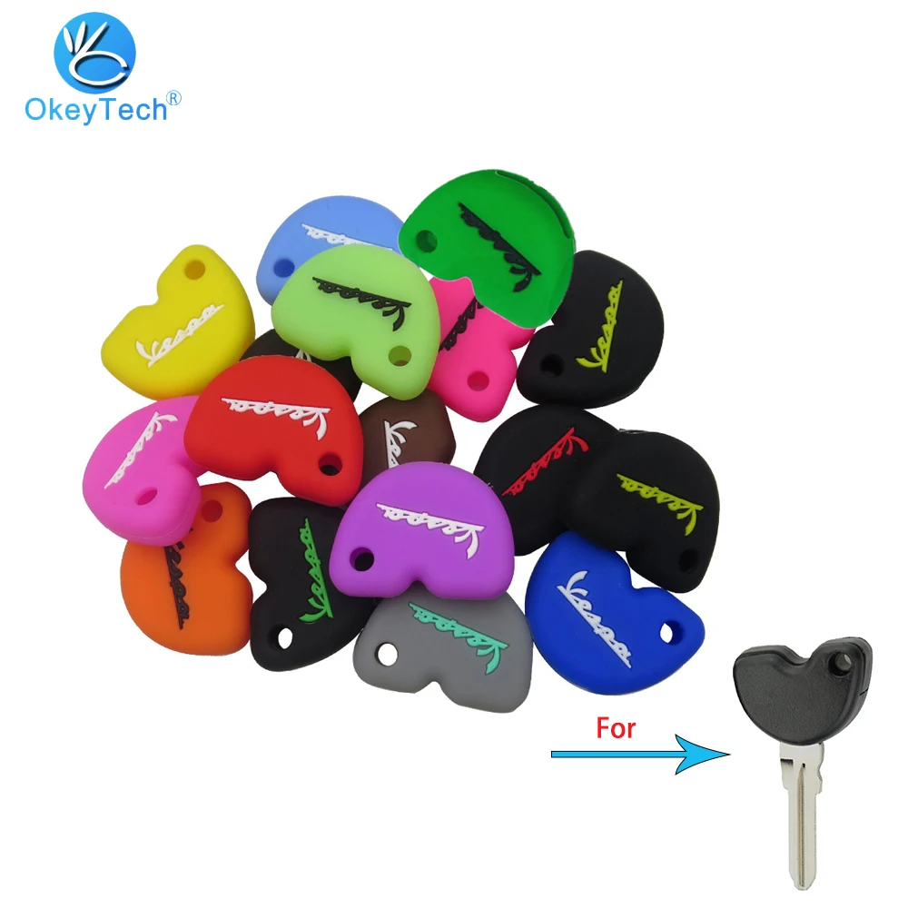 

OkeyTech Silicone Soft Rubber Key Cover Case Fob Cap Protector Holder For Vespa Piaggio GTS300 LX150 Fly 125 High Quality