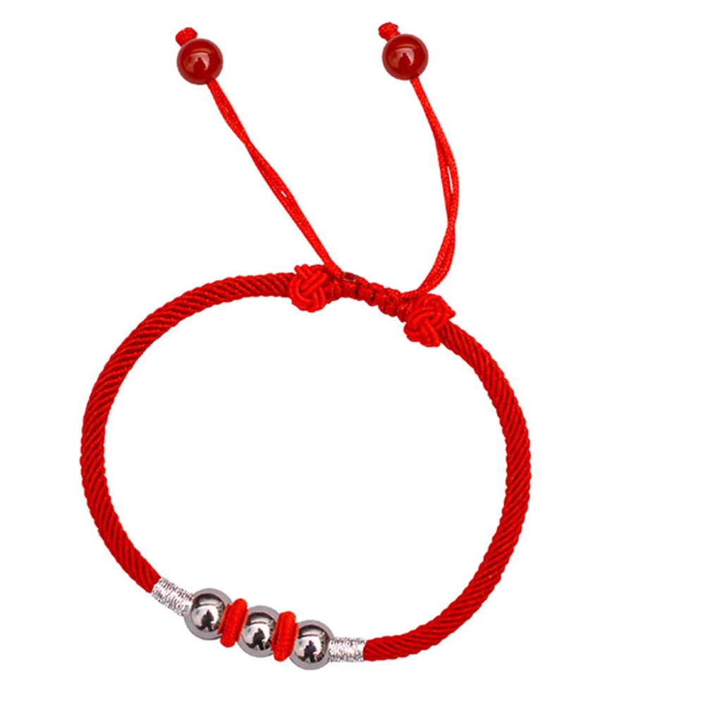 Браслет из стерлингового серебра 925 пробы с бусинами и браслеты на удачу красная