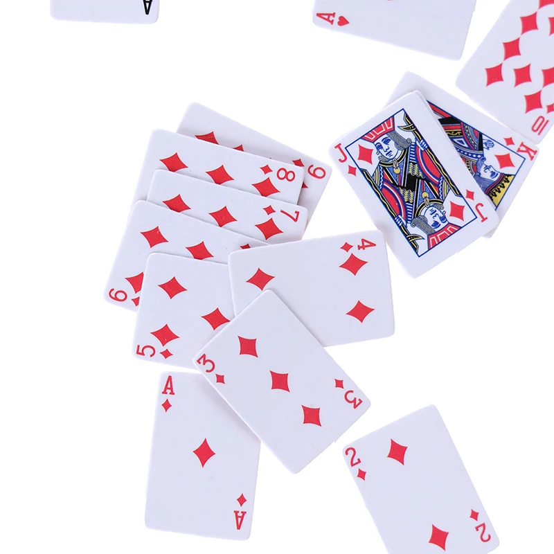 

1set Mini Poker Playing Cards Style Random Funny Models Poler Cute Miniature Doll Toys Decorative 1:12 Dollhouse Accessories