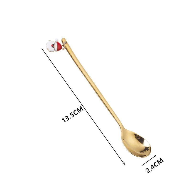 

1 Pcs Stainless Steel Christmas Spoons Xmas Party Tableware Ornaments Christmas Decorations For Home Table