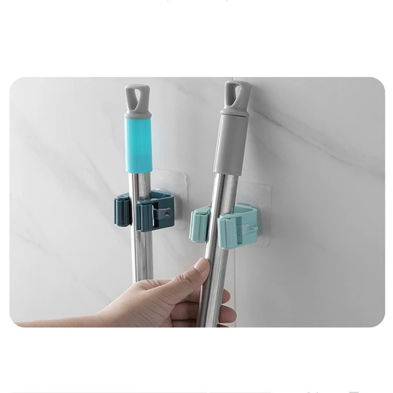 

4 Pcs Wall Mop Hooks for Home Bathroom Accessories with Free Punching Mop Rack Broom Buckle Mop Storage Rack with Hook