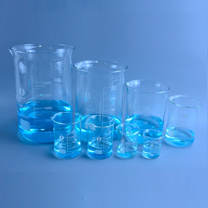 

Capacity 50ml-3000ml Low Form Beaker Chemistry Laboratory Borosilicate Glass Transparent Beaker flask Thickened with spout