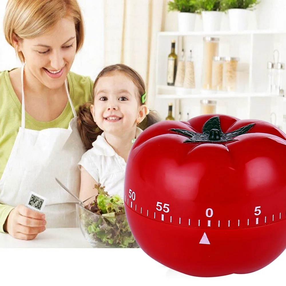 TOMATO Mechanical Kitchen Timer Game Count Down Counter Alarm Cooking Tool 60 minutes Temporizador hour meter Minuterie timer Q4 | Дом и сад