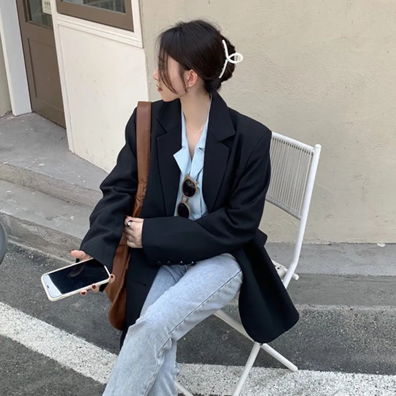 Suit Jackets Spring Autumn Blazers Suits Women's Clothing 2023 New Korean Loose Thin Casual Blazers Coats Girls Outerwear AC15