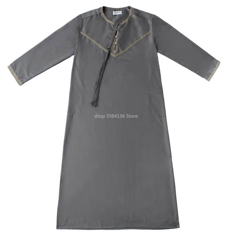 Мусульманское арабское платье Wechery Мужская абайя кафтан одежда мусульманское