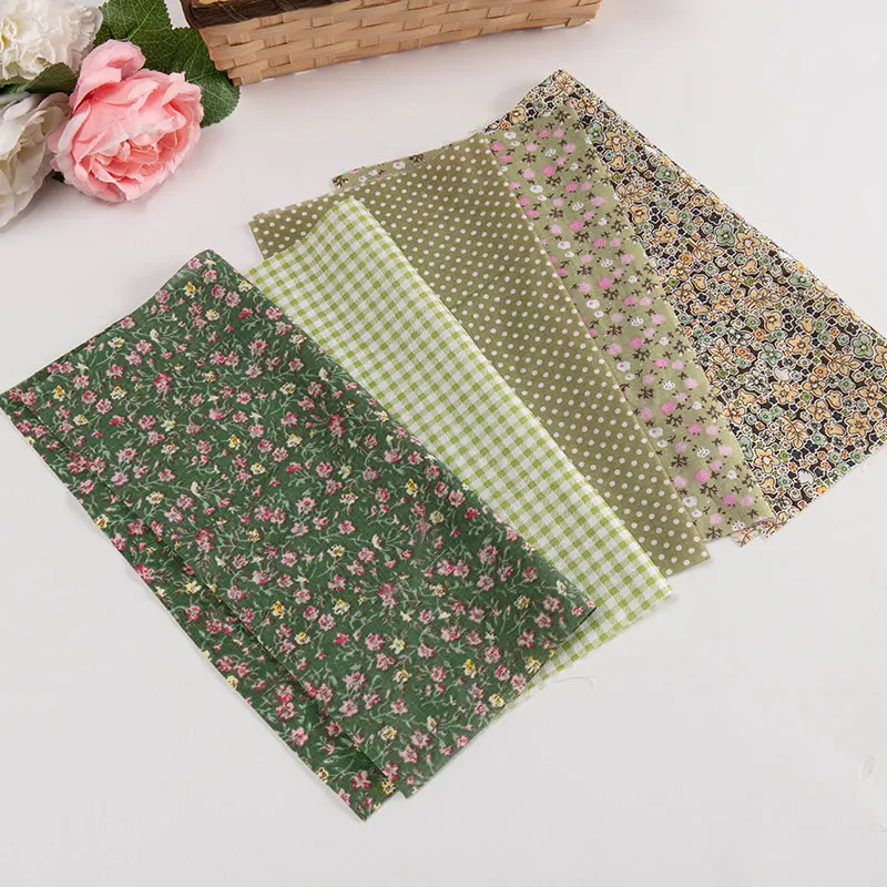 5pcs/lot 25*25cm Colourful Cotton Fabric Cloth Sewing Patchwork Assorted Pre Cut Fat Quarters Bundle DIY Handmade Craft Material - купить по