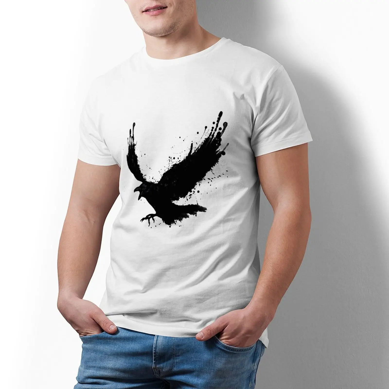 

Модная футболка ODIN из 100 хлопка с коротким рукавом, Пляжная Мужская футболка с принтом, 3xl