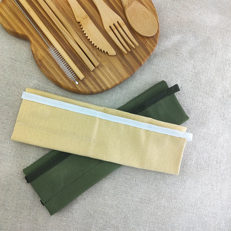 Bamboo Cutlery Set Eco Friendly Reusable Wooden Tableware Dinnerware Outdoor Portable Spoon Fork Knife Flatware 6pcs | Дом и сад