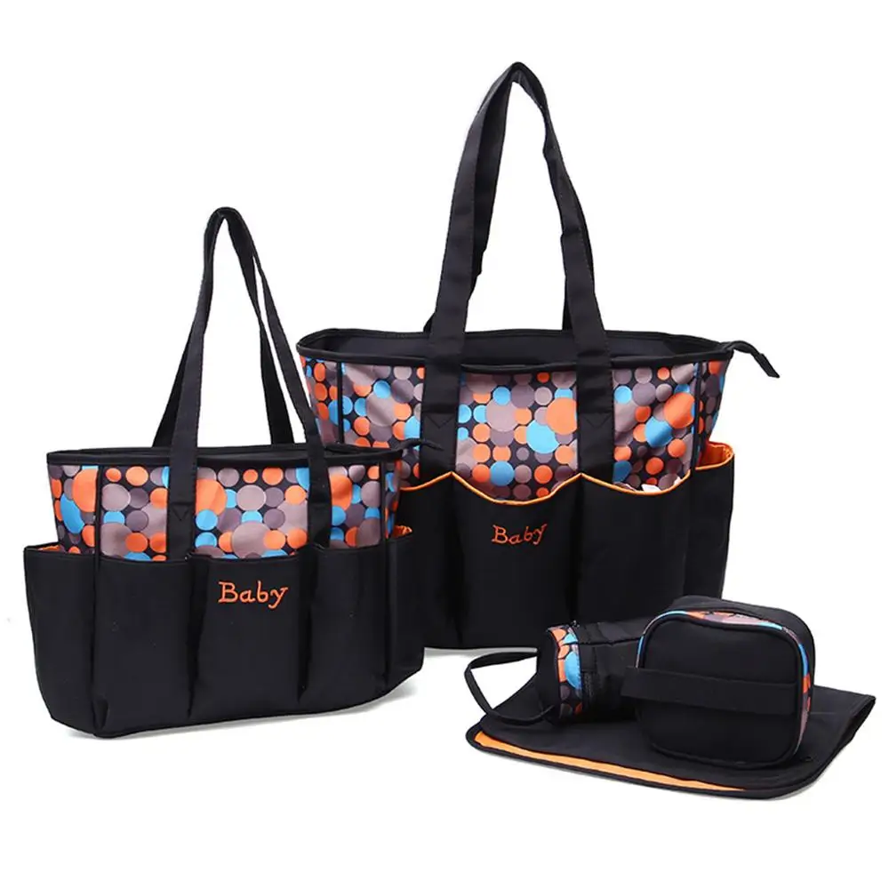 

4pcs Bag Set 3 Colors Diaper Bag Nappy Multifunction Striped Bags Large Capacity Maternity Bag for Baby Care Travel Bag Shoulder