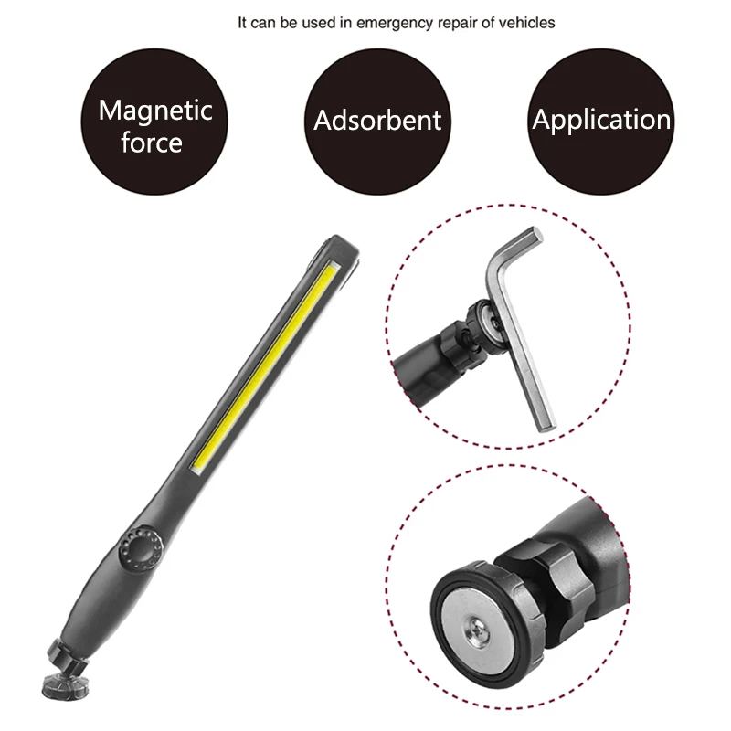 

Protable Spotlight Working Light Multifunction 1000 Lumen Rechargeable COB LED Slim Work Lamp Flashlight Worklight Outdoor