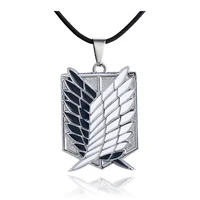 attack on titan new cartoon anime 2 color attack on titan investigation corps flag wing necklace cool metal necklace men jewelry