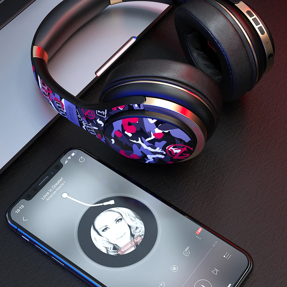 

Wireless Headband Headset Strong Bass Headphone Noise Cancelling Super Long Standby Earphones Gamer Earbuds