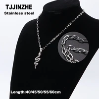 goth vintage female charms cobra snake necklace for women pendant stainless steel cross chain men choker jewelry free shipping