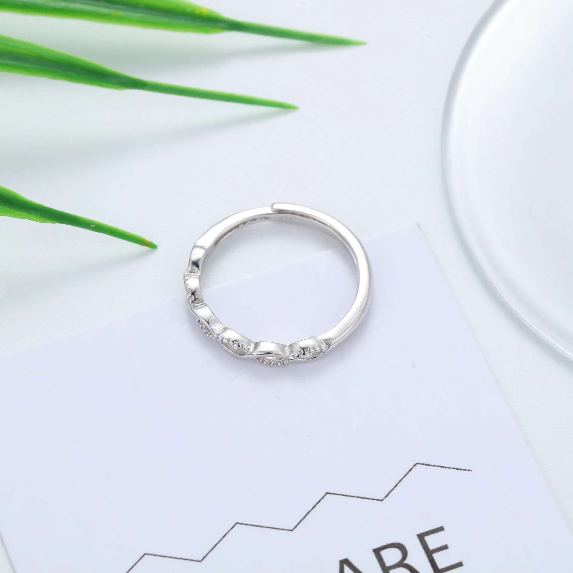 Женское кольцо из стерлингового серебра S925 пробы модное регулируемое с витой