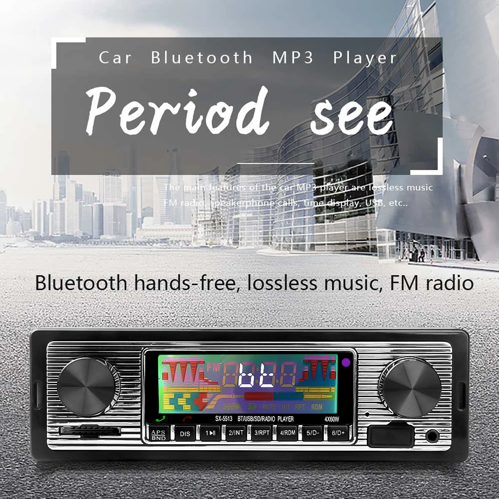 Автомобильное радио 1 din Bluetooth ретро MP3 мультимедийный плеер AUX USB FM Play винтажный