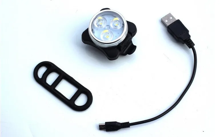 

Bicycle Bike 3 LED Head Lamp Front Light With USB Rechargeable Rear Light Clip Tail Light