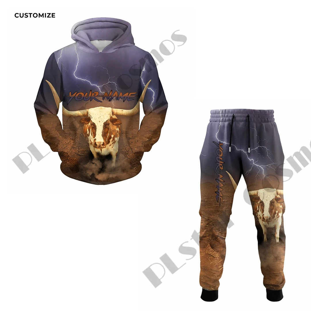 

PLstarCosmos 3Dprint Newest Cattle Custom Name Combo Set Harajuku Streetwear Unique Unisex Hoodies/Sweatshirt/Zip Sweatpants Q-3