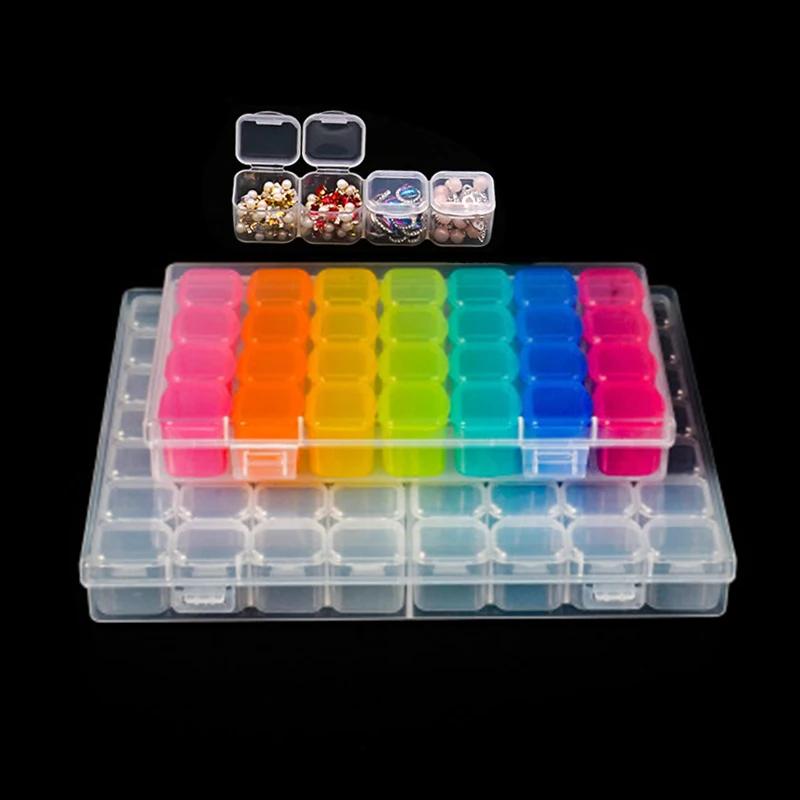 Набор инструментов для алмазной живописи с 56/28 ячейками пластиковая коробка