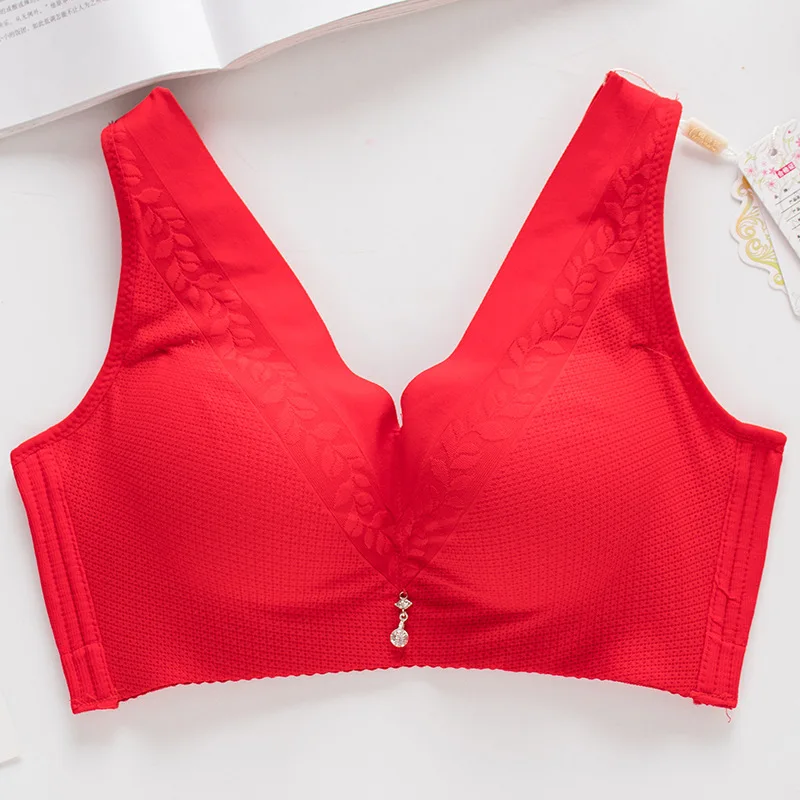 

Women's Large Size Bra Fat mm Lace Vest No Rims Bra Gather Adjustable Bra Bra Bra