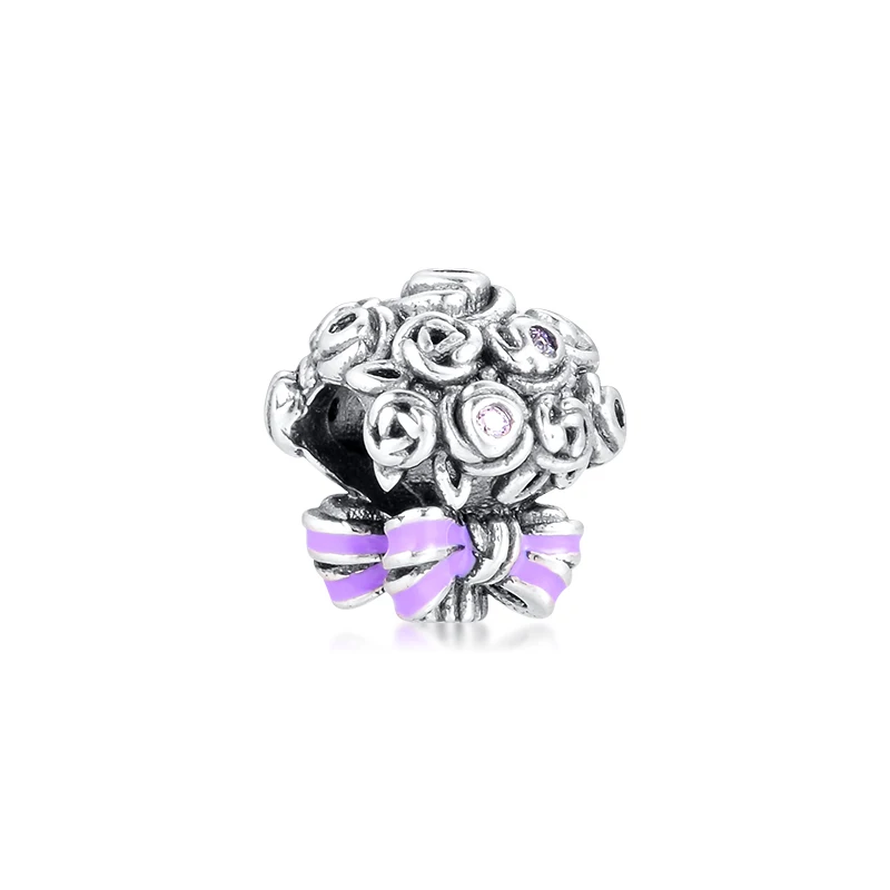 

100% 925 Sterling Silver Celebration Bouquet Charm Fits Pandora Bracelet Silver Beads for DIY Making Women Jewelry Party Gift