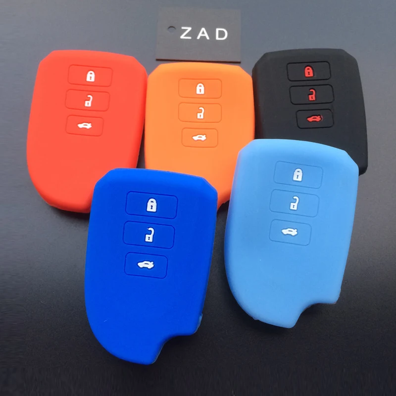 ZAD 3 кнопки силиконовый для ключа автомобиля Чехлы Набор Брелок оболочка
