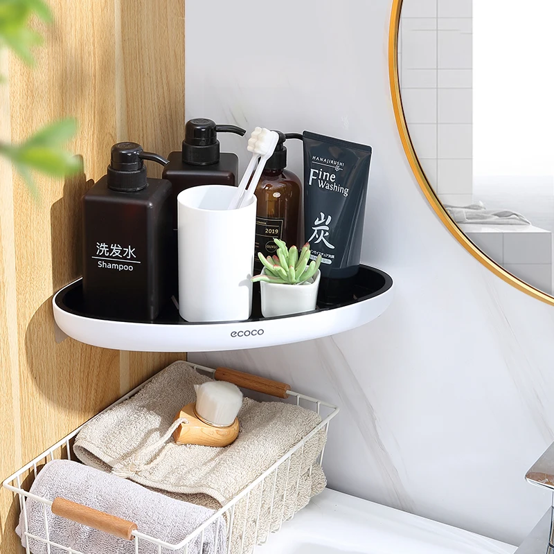 

Bathroom Shelf WC Shampoo Holder Shower Shelves Wall Mount Kitchen Storage Basket Cosmetic Rack Home Organizer Bath Accessorie