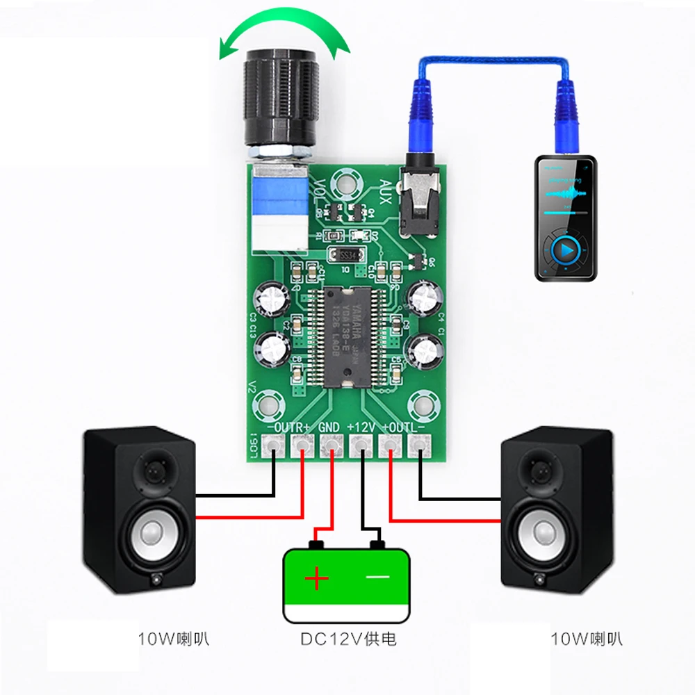 

YJ46 Class D XH-A352 Yamaha Digital Power Amplifier Board YDA138-E DC12V Audio Amplifier Board DIY