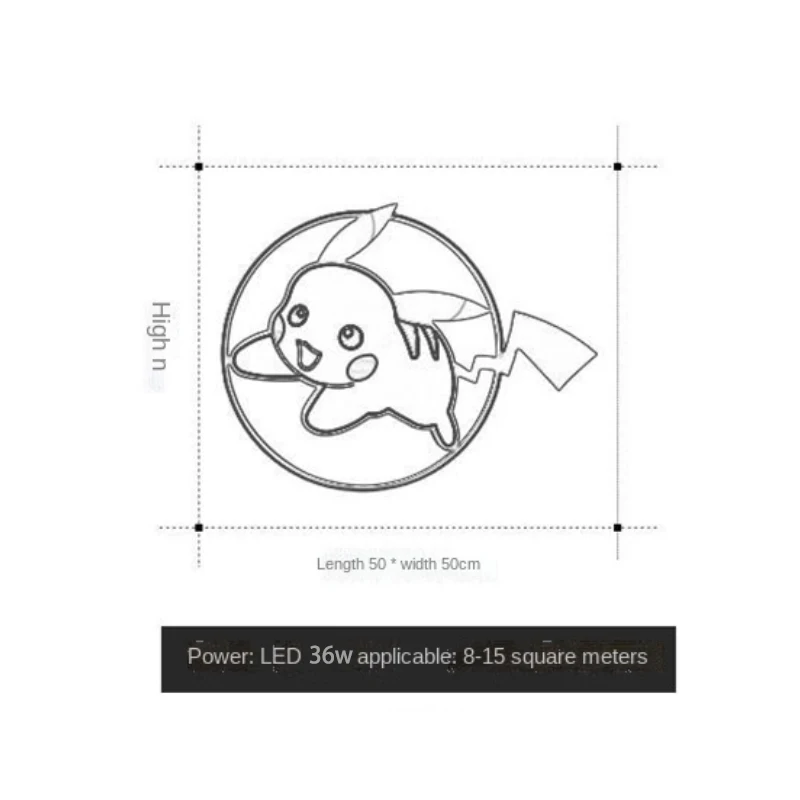 $32.79 Homhi Children's Room Dimmable Smart Led Ceiling Light Pikachu Baby Decoration Cute Bedroom Lamp Pokémon Remote Control HXD-071