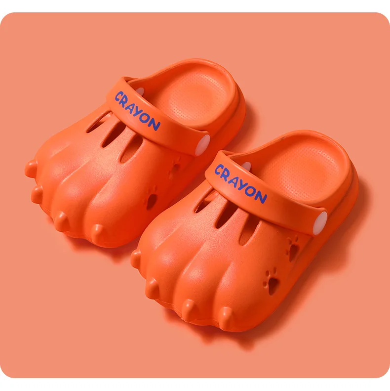 

Cartoon 3D Creative Dinosaur Claw Children's Shoes for 2021 Summer Solid EVA Ultralight Boy and Girl Hollow Out Hole Slippers