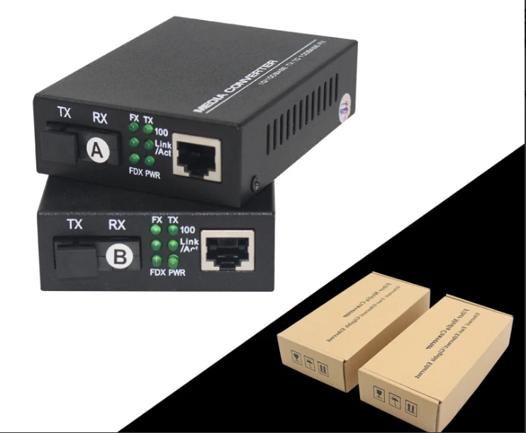 Одноволоконный однорежимный медиа-конвертер bidi wdm 10/100/1000 м 20 км SC/UPC Tx1310/Rx1550nm A/B |