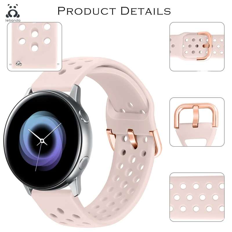 Lebanda спортивный ремешок для смарт-часов Galaxy Watch Active/42/46 мм, ремешок для HUAWEI GT силиконовый ремешок из мягкой дышащей ткани замена 20 мм/22 мм