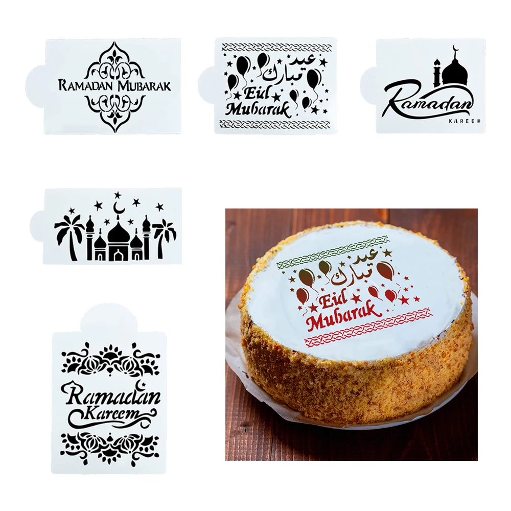 

1pc Ramadan Kareem Spray Stencil Tools Ramadan Decoration Islam Party Diy Cake Decorating Tools Eid Mubarak Islamic Decoration
