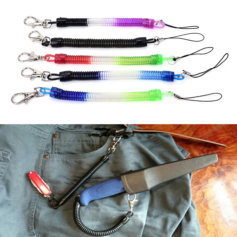 

Multi-functional Elastic Cord Portable Key Chain Solid Color Mobile Phone High Stretchy Cord Key Lanyard Spring Rope
