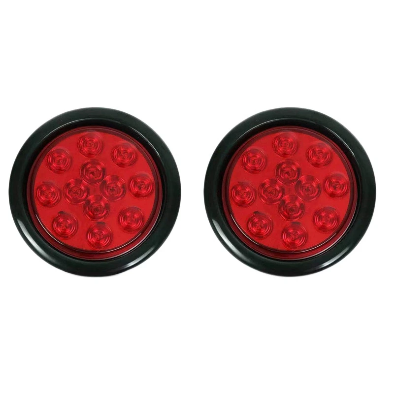 

2Pc 4 Inch LED Trailer Tail Lights Grommet & Plug Included IP67 Waterproof Turn Stop Brake Trailer Lights for RV Trucks