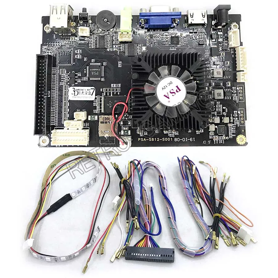 PCB with wire cable 3D Pandorakey 7 материнская плата 2323 в 1 Домашняя версия с переходным кабелем jamma VGA HDMI для аркадной игровой машины консоль/машина - Цвет: PCB with wire cable