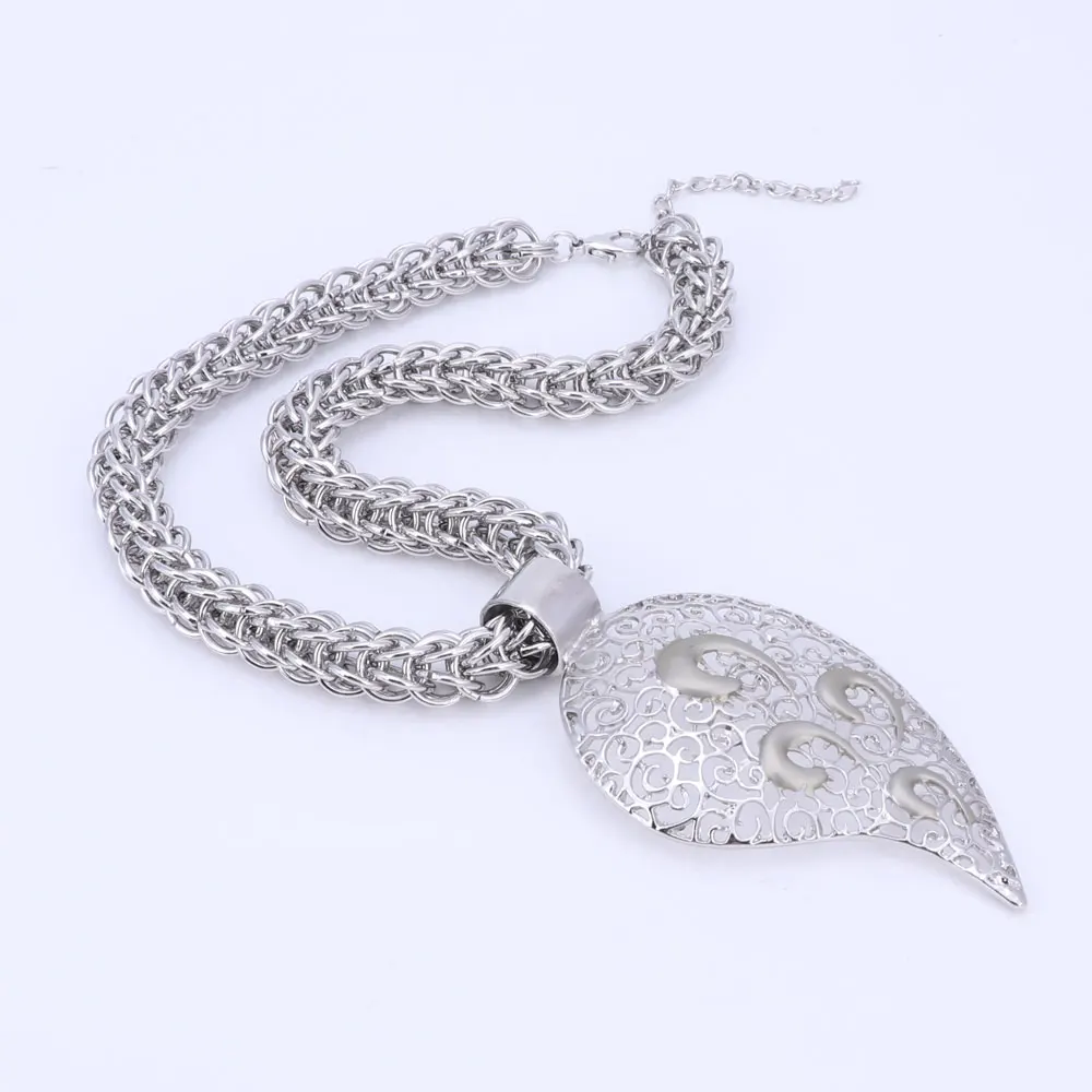 Свадебные ювелирные наборы из африканских бусин для женщин серебряного цвета с