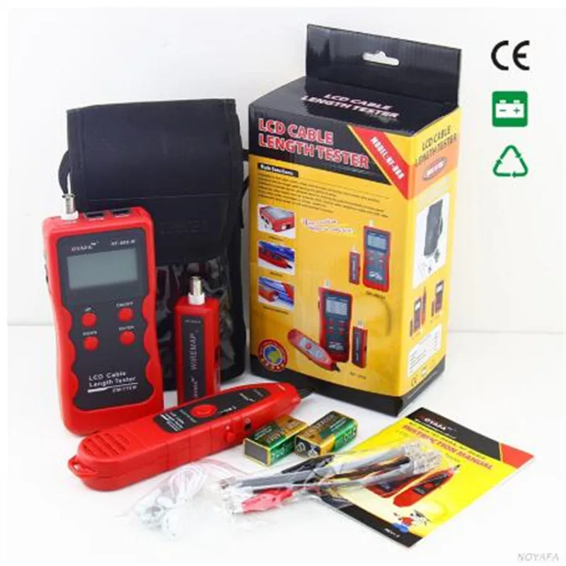 

NF-868 Cat5e Cat6e Network Cable Tester RJ11 Rj12 Lan Anti-jamming Wire Tracker Cable Length Tester