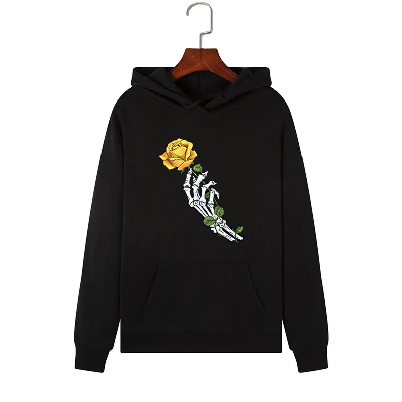 Толстовка Женская с длинным рукавом свитшот желтым цветочным принтом пуловер на