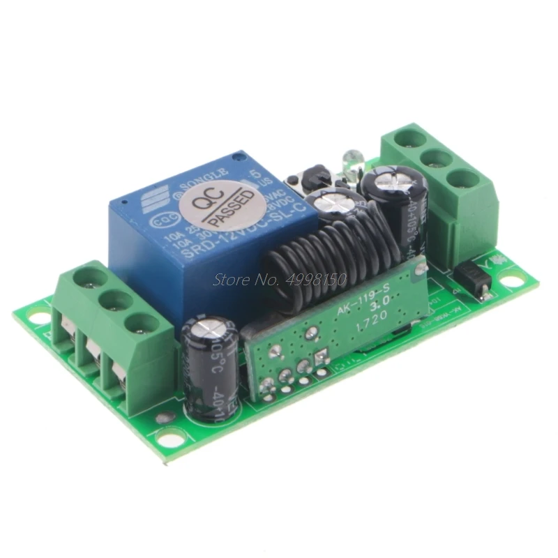Продажа оптом Прямая доставка AC/DC 12V 1CH RF реле Беспроводной переключатель системы