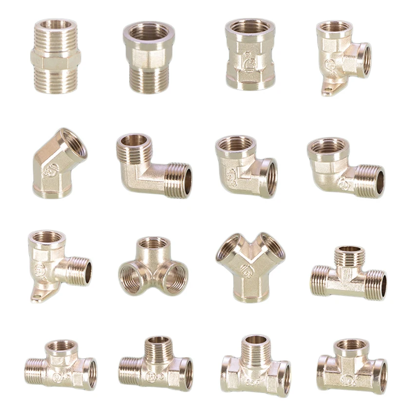 Латунным покрытием Никель локоть прямые 3 сторонний выход Bsp1/2 &quot(20 мм)