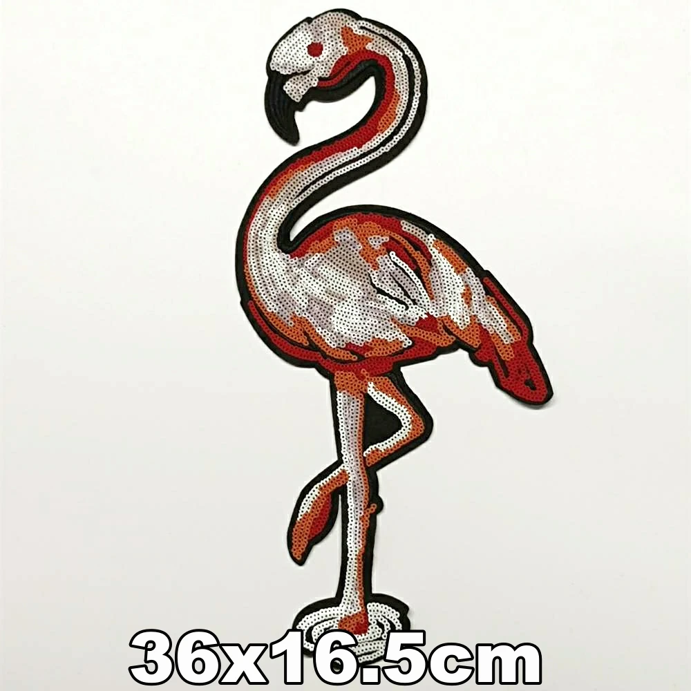 

large embroidery big flamingo bird patches for clothing DO-3361