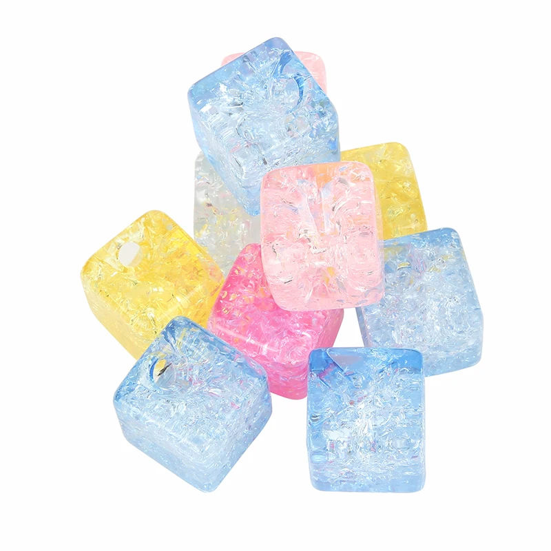 10 шт 16x16 мм прозрачный трещина в форме кубика воды квадратные Подвески Бусины