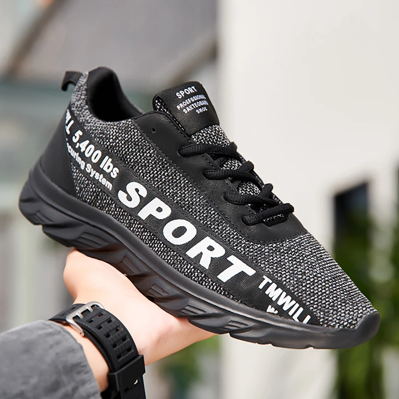

Hot Sale Mens Breathable Running Shoes Knit Mesh 48 Large Size Lightweight Casual Outdoor Jogging Sports Shoes Men Sneakers
