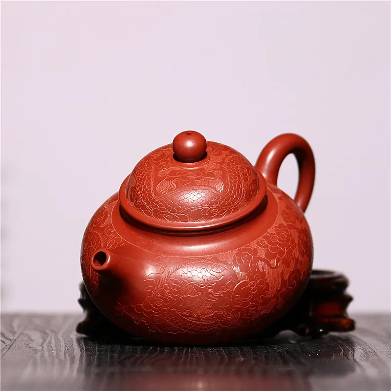 Оригинальный чайник Yixing ручной работы из фиолетовой глины с драконом креативный