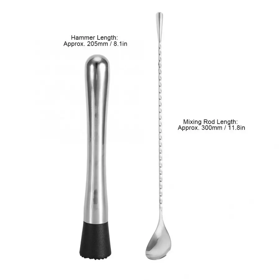 

7 Pcs Silver Stainless Steel Brushed Bar Cocktail Shaker Set Bartender Kit Bar Accessories Bar Club Wine Accessories